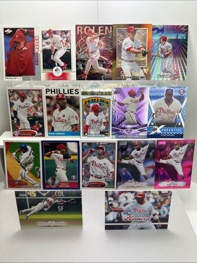 Scott Rolen/Ryan Howard/Jimmy Rollins/Utley Phillies lot of 17